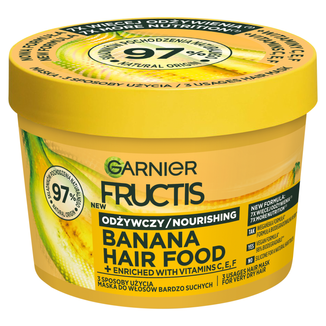 Garnier Fructis Hair Food Banana, odżywcza maska do włosów bardzo suchych, 400 ml - zdjęcie produktu