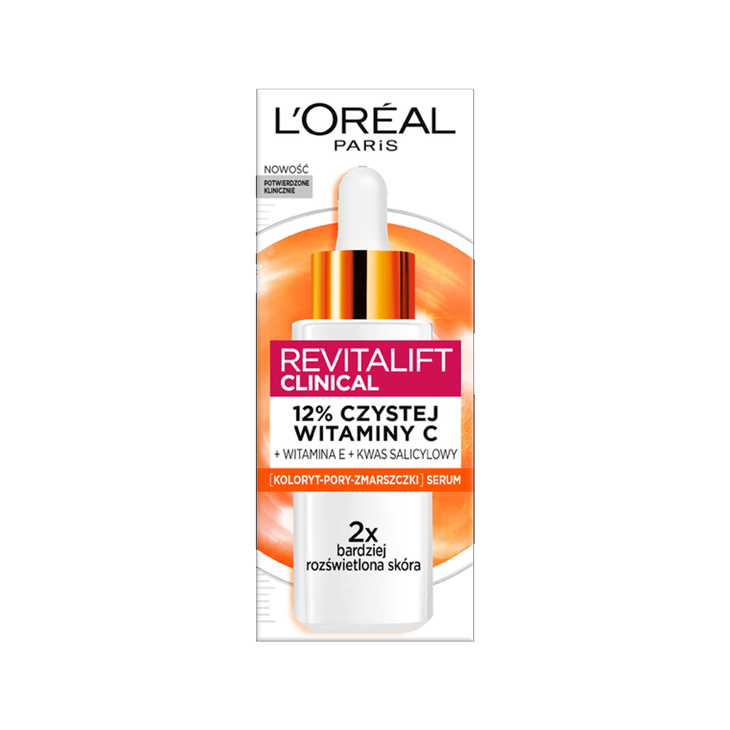L'Oreal Paris L'Oreal Revitalift Clinical, rozświetlające serum do twarzy, 12% czystej witaminy C, 30 ml