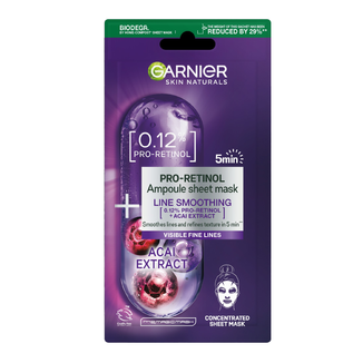 Garnier Skin Naturals Pro-Retinol, wygładzająca maska na tkaninie, z 0,12% pro-retinolem, 1 sztuka - zdjęcie produktu