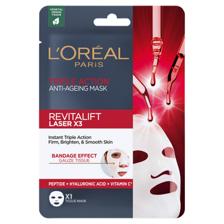 L’Oreal Revitalift Laser x3, przeciwzmarszczkowa maska w płachcie, 28 g - zdjęcie produktu