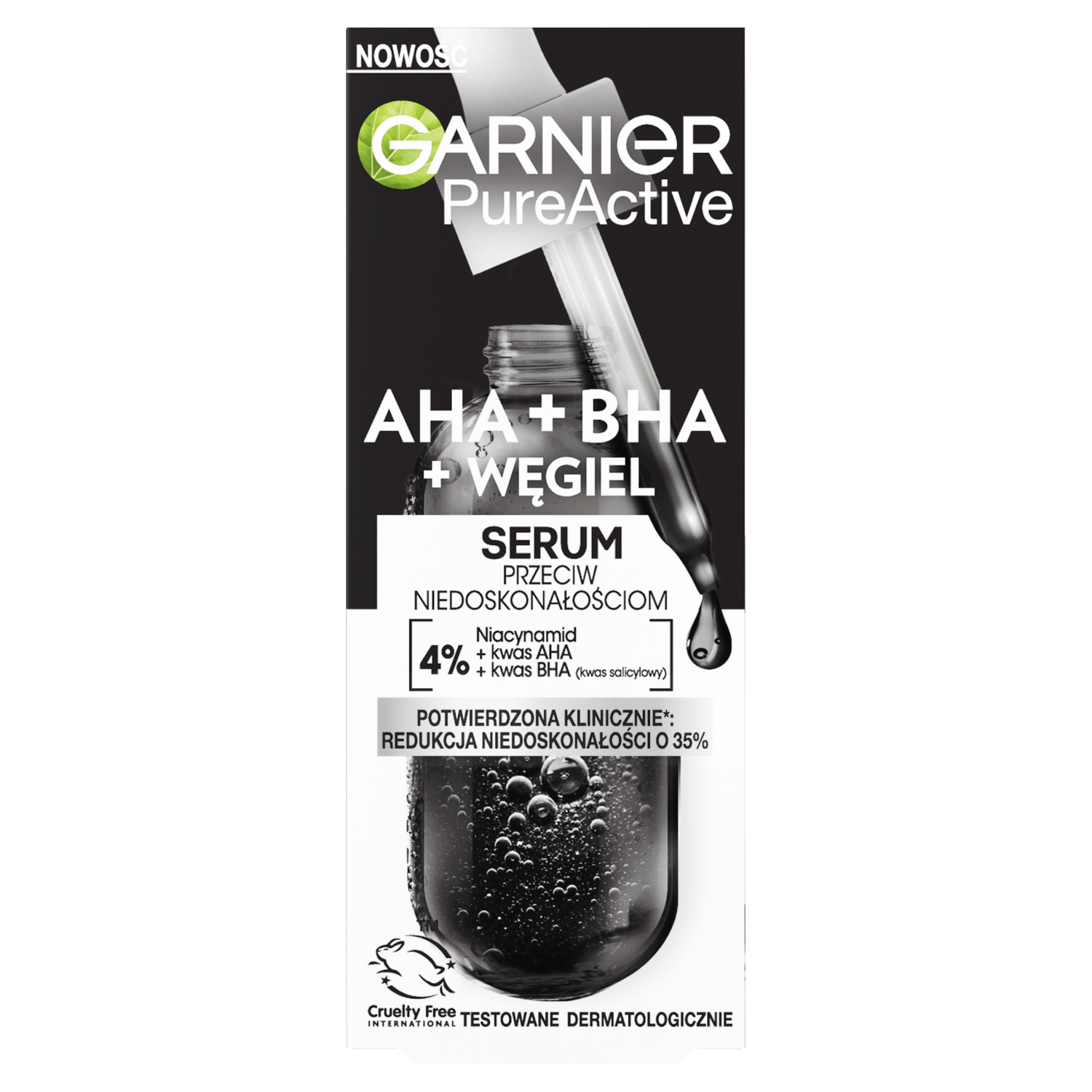 Garnier Garnier Pure Active, Gesichtsserum gegen Unreinheiten, AHA + BHA + Aktivkohle, 30 ml — Inhaltsstoffe und Bewertung