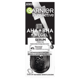 Garnier Pure Activ, serum do twarzy przeciw niedoskonałościom, AHA + BHA + węgiel, 30 ml - zdjęcie produktu