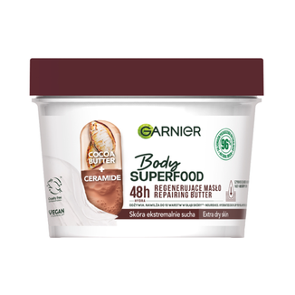 Garnier Body Superfood, regenerujące masło do ciała z masłem kakaowym i ceramidami, 380 ml - zdjęcie produktu