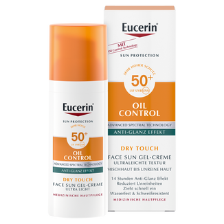 Eucerin Sun Protection Oil Control, ultralekki żel-krem ochronny do skóry ze skłonnością do trądziku, SPF 50+, 50 ml - zdjęcie produktu