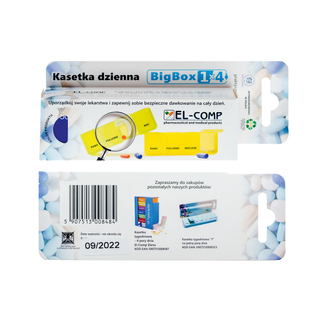 El-Comp Big Box, kasetka na leki dzienna, 4-komorowa - zdjęcie produktu
