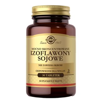 Solgar Izoflawony sojowe, silnie skoncentrowane, 30 tabletek - zdjęcie produktu