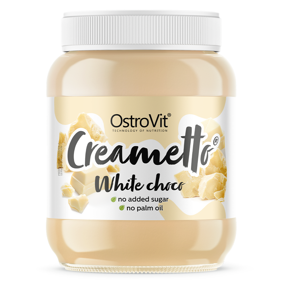 Nieznana OstroVit Creametto White Choco, krem o smaku białej czekolady, 350 g
