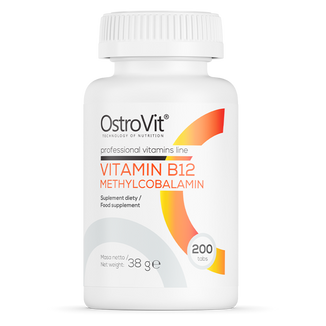 OstroVit Vitamin B12 Methylcobalamin, witamina B12 400 µg, 200 tabletek - zdjęcie produktu