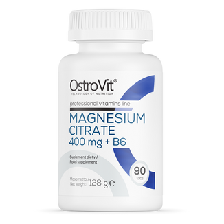 OstroVit Magnesium Citrate 400 mg + B6, 90 tabletek - zdjęcie produktu