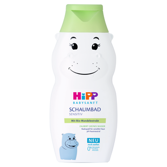 HiPP Babysanft, płyn do kąpieli, od 1 dnia życia, hipopotam, 300 ml - zdjęcie produktu