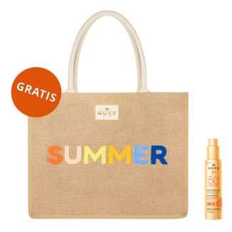 Nuxe Sun, mleczko do opalania twarzy i ciała, SPF 50, 150 ml + Nuxe Summer, torba jutowa, 1 sztuka gratis - zdjęcie produktu