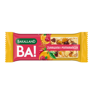Bakalland BA! Baton zbożowy, Żurawina i pomarańcza, 40 g - zdjęcie produktu