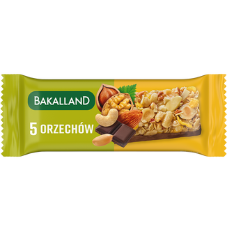 Bakalland Baton zbożowy, 5 orzechów, 40 g - zdjęcie produktu