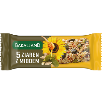 Bakalland Baton zbożowy, 5 ziaren z miodem, 40 g - zdjęcie produktu