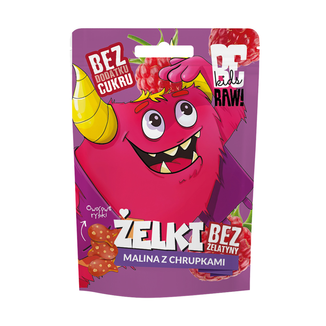 BeRAW! Kids, żelki, malina z chrupkami, bez dodatku cukru, 35 g KRÓTKA DATA BeRAW! Kids, żelki, malina z chrupkami, bez dodatku cukru, 35 g KRÓTKA DATA - zdjęcie produktu