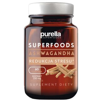Purella Superfoods Ashwagandha Redukcja Stresu, 60 kapsułek - zdjęcie produktu