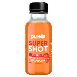 Purella Superfoods SuperShot Energia, napój niegazowany, imbir + guarana, 100 ml KRÓTKA DATA - zdjęcie produktu