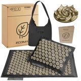 4Fizjo Ecomat, mata do akupresury z łuskami gryki i kokosem, czarno-złota - miniaturka zdjęcia produktu