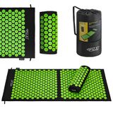4Fizjo Acupressure Mat, duża mata do akupresury z poduszką, 110 cm x 42 cm, czarno-zielona - miniaturka zdjęcia produktu