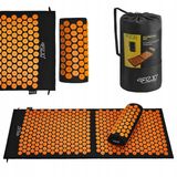 4Fizjo Acupressure Mat, duża mata do akupresury z poduszką, 110 cm x 42 cm, czarno-pomarańczowa - miniaturka zdjęcia produktu
