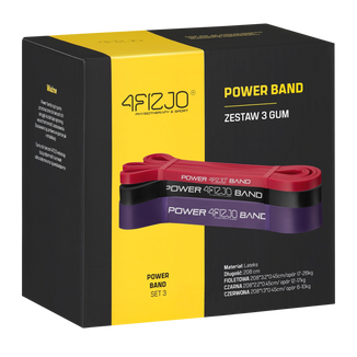 4Fizjo Power Band, zestaw gum oporowych do ćwiczeń, 3 sztuki - zdjęcie produktu