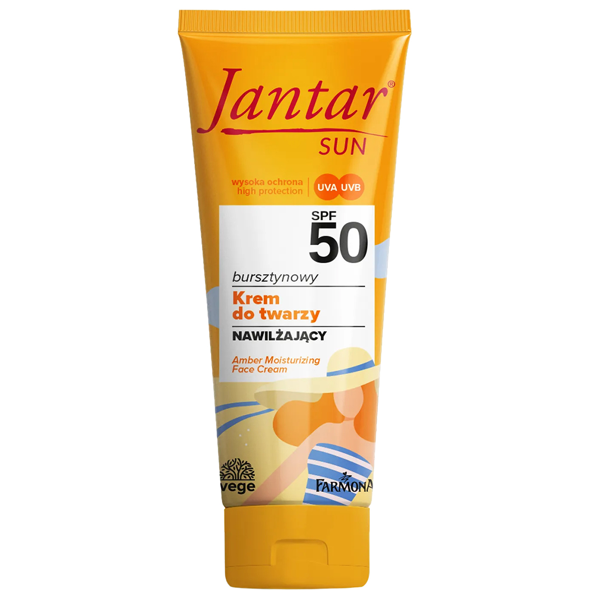 Jantar Farmona Jantar Sun, bursztynowy nawilżający krem do twarzy, SPF 50, 50 ml — Inhaltsstoffe und Bewertung