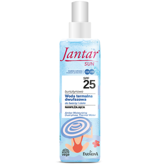 Farmona Jantar Sun, bursztynowa dwufazowa woda termalna do twarzy i ciała, SPF 25, 200 ml - zdjęcie produktu