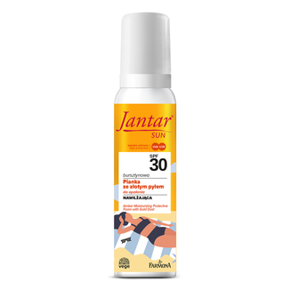 Farmona Jantar Sun, bursztynowa nawilżająca pianka do opalania ze złotym pyłem, SPF 30, 150 ml USZKODZONE OPAKOWANIE - zdjęcie produktu