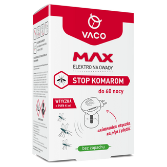 Vaco Max Elektro na Owady, wtyczka + płyn przeciw komarom, 45 ml - zdjęcie produktu
