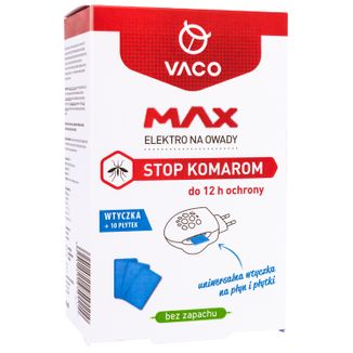Vaco Max Elektro na Owady, wtyczka + płytki przeciw komarom, 10 sztuk - zdjęcie produktu