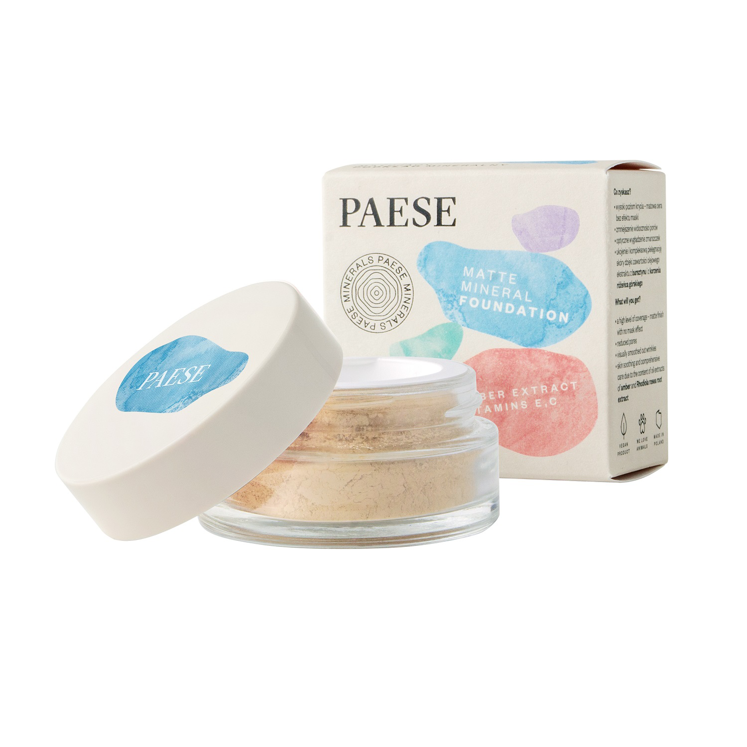 Paese Paese Minerals, mineralny podkład matujący, sypki, 100N Light beige, 7 g