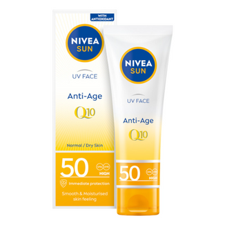 Nivea Sun UV Face Q10 Anti-Age, przeciwstarzeniowy krem z wysoką ochroną, SPF 50, 50 ml - zdjęcie produktu