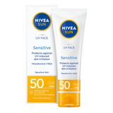 Nivea Sun UV Face Sensitive, krem przeciwsłoneczny do twarzy do skóry wrażliwej, SPF 50, 50 ml - miniaturka zdjęcia produktu