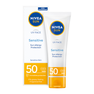 Nivea Sun Sensitive, krem ochronny do twarzy dla skóry wrażliwej, SPF 50, 50 ml - zdjęcie produktu