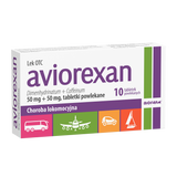 Aviorexan 50 mg + 50 mg, 10 tabletek powlekanych - miniaturka zdjęcia produktu