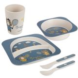 Canpol Babies, zestaw naczyń dla dzieci, Bonjour Paris, granatowy, 5 elementów - miniaturka zdjęcia produktu