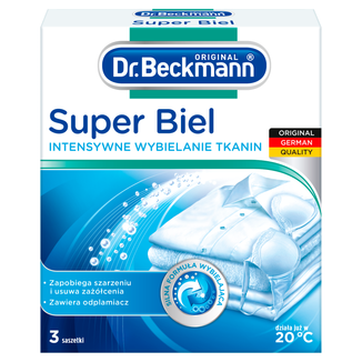 Dr. Beckmann Super Biel, intensywne wybielanie tkanin, proszek, 3 x 40 g - zdjęcie produktu