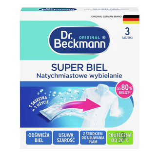 Dr. Beckmann Super Biel, intensywne wybielanie tkanin, proszek, 3 x 40 g - zdjęcie produktu
