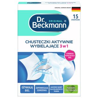 Dr. Beckmann, chusteczki aktywnie wybielające, 15 sztuk - zdjęcie produktu