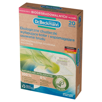 Dr. Beckmann, ekologiczne chusteczki wyłapujące kolor i wspomagające usuwanie brudu, 20 sztuk - zdjęcie produktu