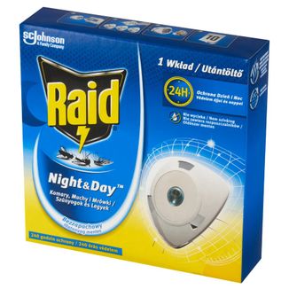 Raid Night & Day Komary, Muchy i Mrówki, wkład do elektrofumigatora owadobójczego, 1 sztuka - zdjęcie produktu