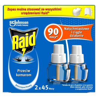 Zestaw Raid, płyn owadobójczy przeciw komarom, zapas, 2 x 27 ml - zdjęcie produktu