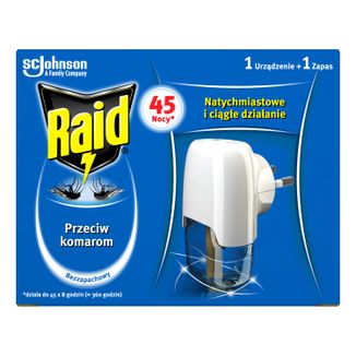 Raid, elektrofumigator z płynem owadobójczym przeciw komarom, 27 ml - zdjęcie produktu