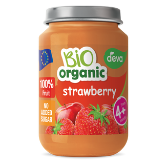 Deva Organic Deserek owocowy Bio, truskawka, po 4 miesiącu, 190 g - zdjęcie produktu