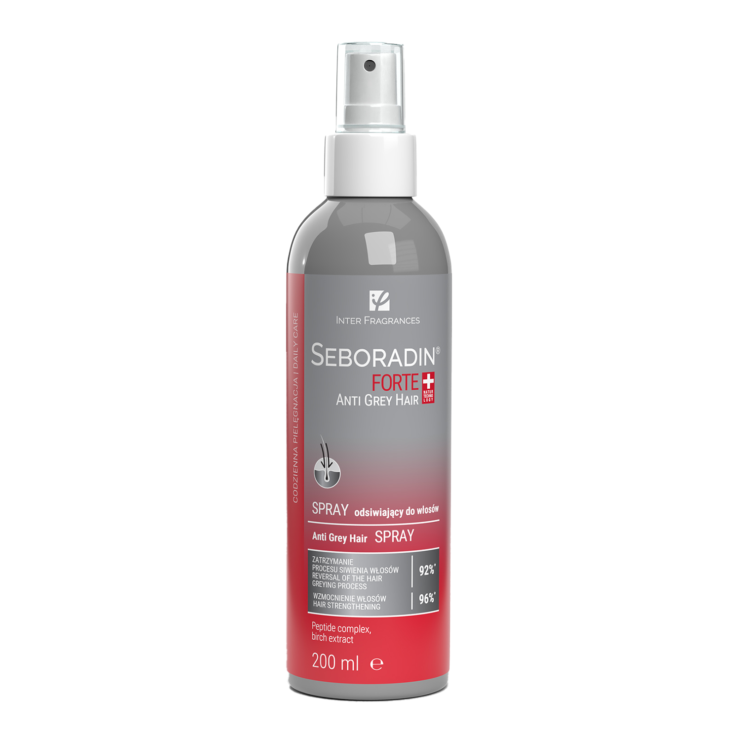 Seboradin Seboradin Forte, Anti Grey Hair, spray odsiwiający do włosów, 200 ml — Składniki i ocena