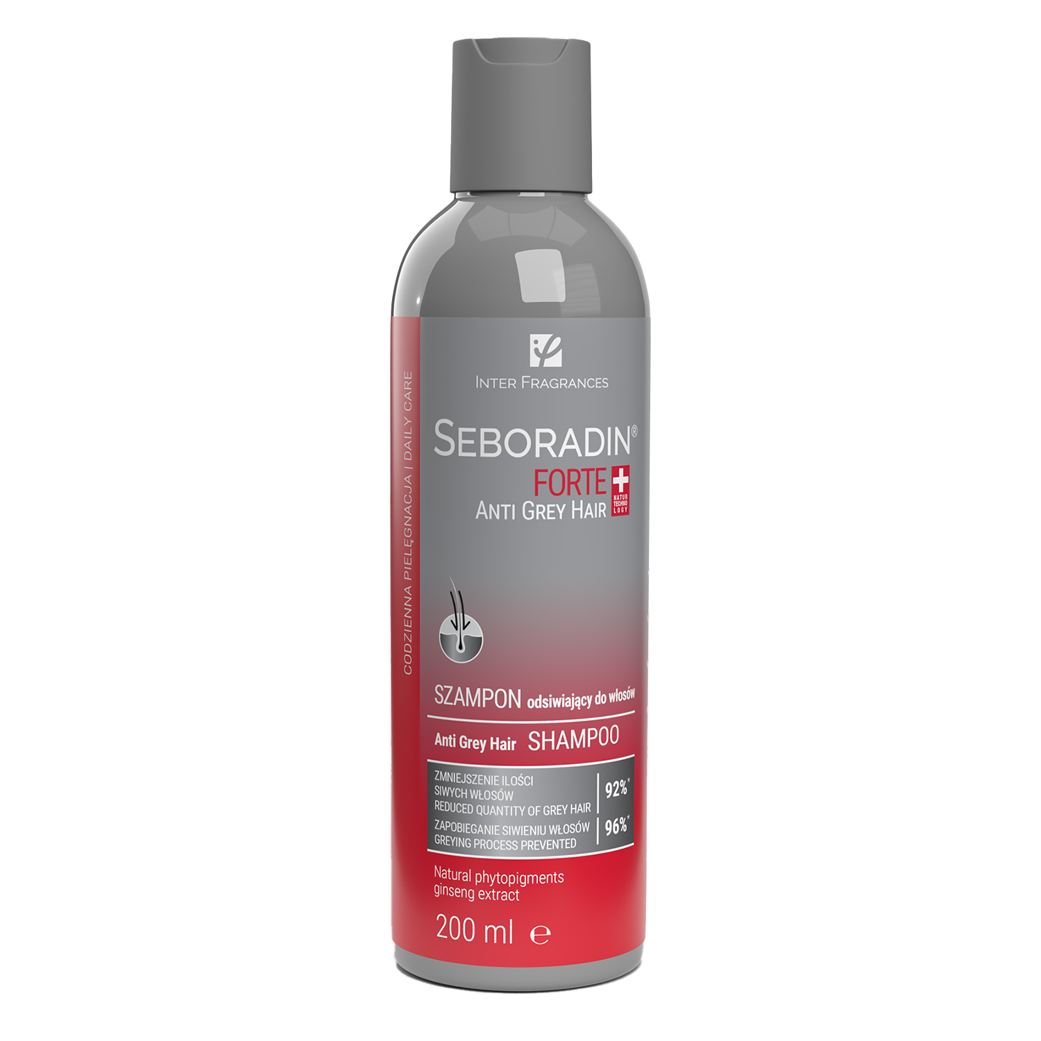 Seboradin Seboradin Forte, Anti Grey Hair, szampon zapobiegający siwieniu włosów, 200 ml