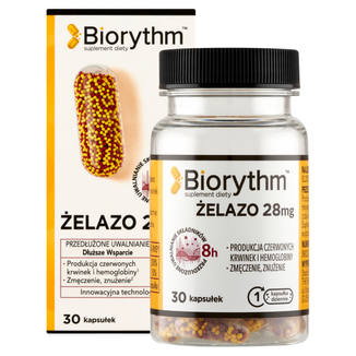 Biorythm Żelazo 28 mg, 30 kapsułek - zdjęcie produktu