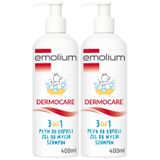 Zestaw Emolium Dermocare 3w1, płyn do kąpieli, żel do mycia i szampon, po 1 miesiącu, 2 x 400 ml - miniaturka zdjęcia produktu
