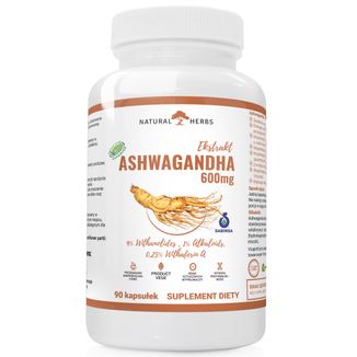 AltoPharma Natural Herbs Ashwagandha 600 mg, 90 kapsułek - zdjęcie produktu