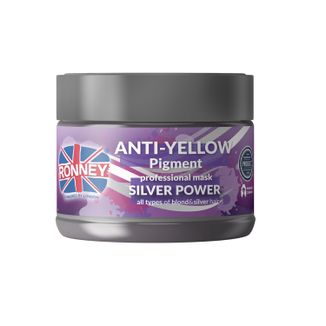 Ronney Silver Power Anti-Yellow Pigment, maska do włosów blond, rozjaśnianych i siwych, 300 ml - zdjęcie produktu